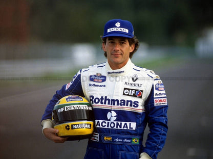 Photo Ayrton Senna – Portrait F1 Williams Renault 1994 – Casque Nacional – 15×20
