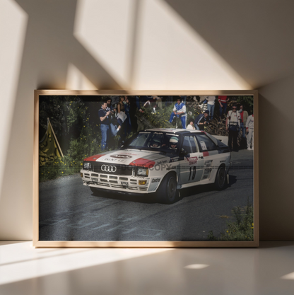 Photo Michèle Mouton – Audi Quattro A2 – Tour de Corse Rallye 1983 – 15×20