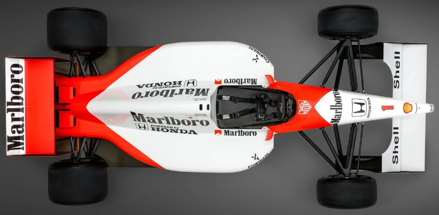 Photo McLaren Honda MP4/6 de Ayrton Senna – Champion GP du Brésil (1991) – 15×20