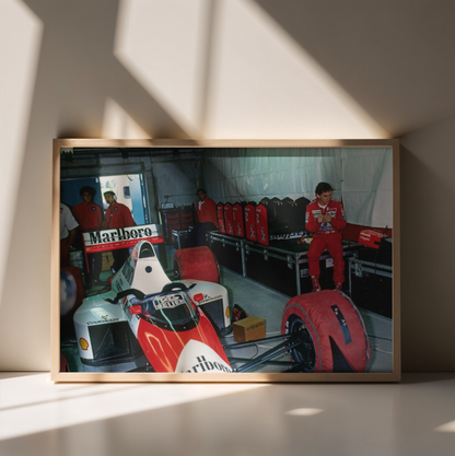 Photo Ayrton Senna – McLaren MP4/5 – Montréal 1989 – Stand F1 – Marlboro – 15×20