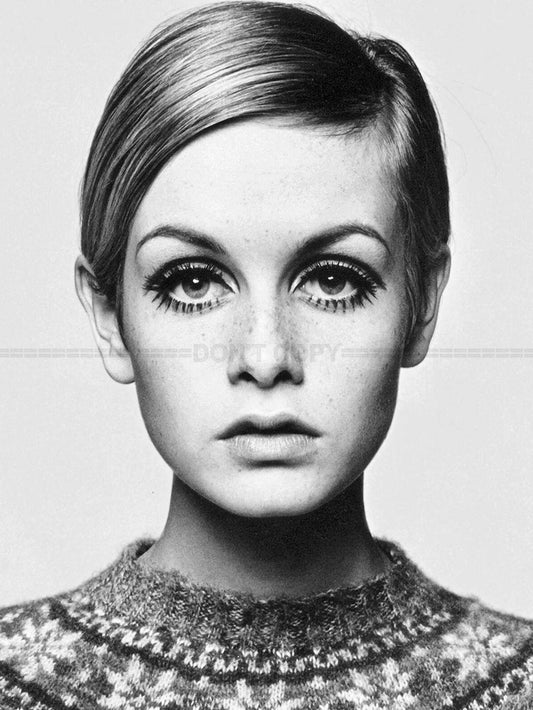 Photo Twiggy (Lesley Lawson) - Icône de la mode britannique - Années 60 - 15x20