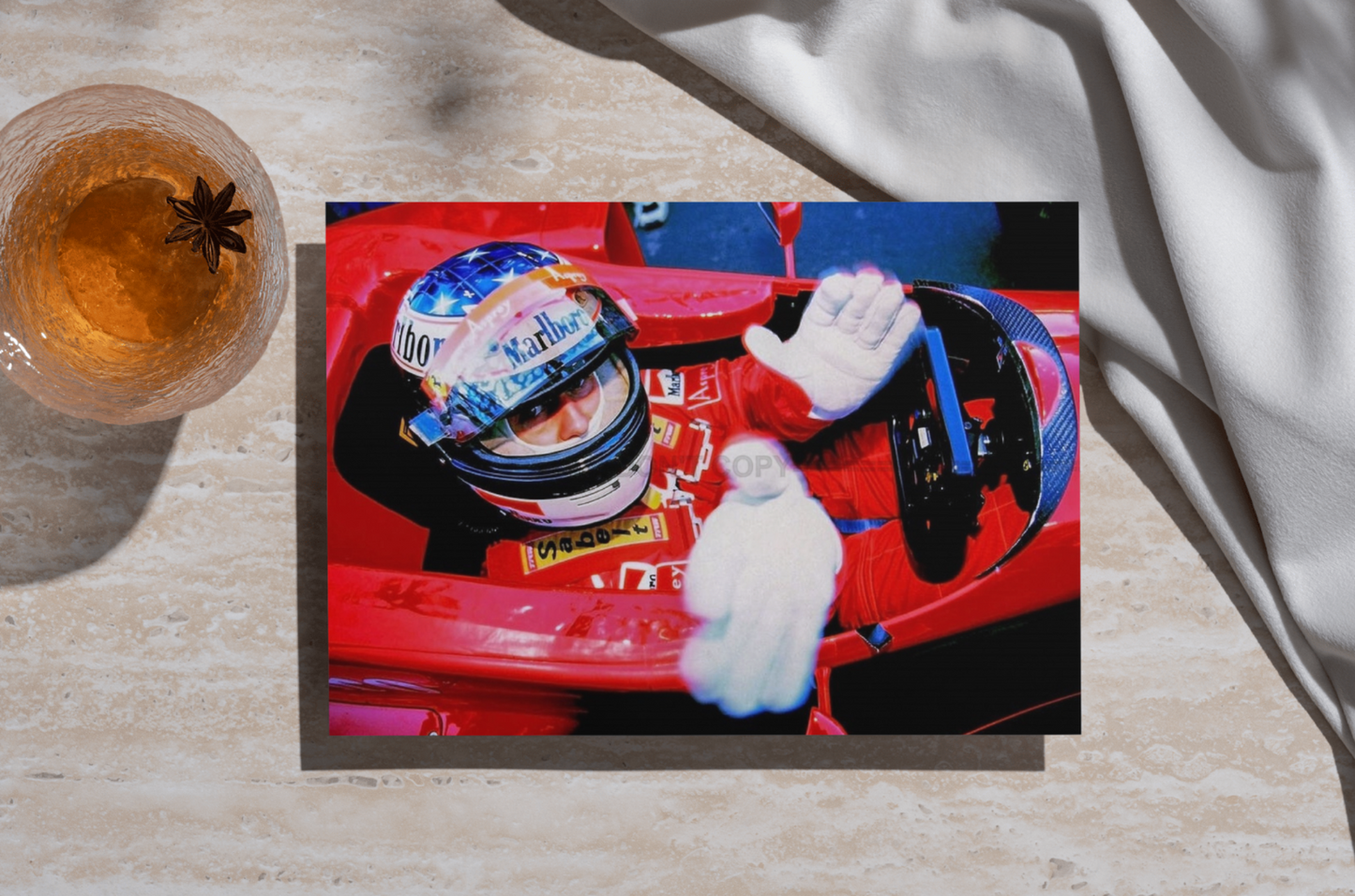 Photo Michael Schumacher – GP d'Argentine F1 1998 – Le Salut du Champion – 15×20