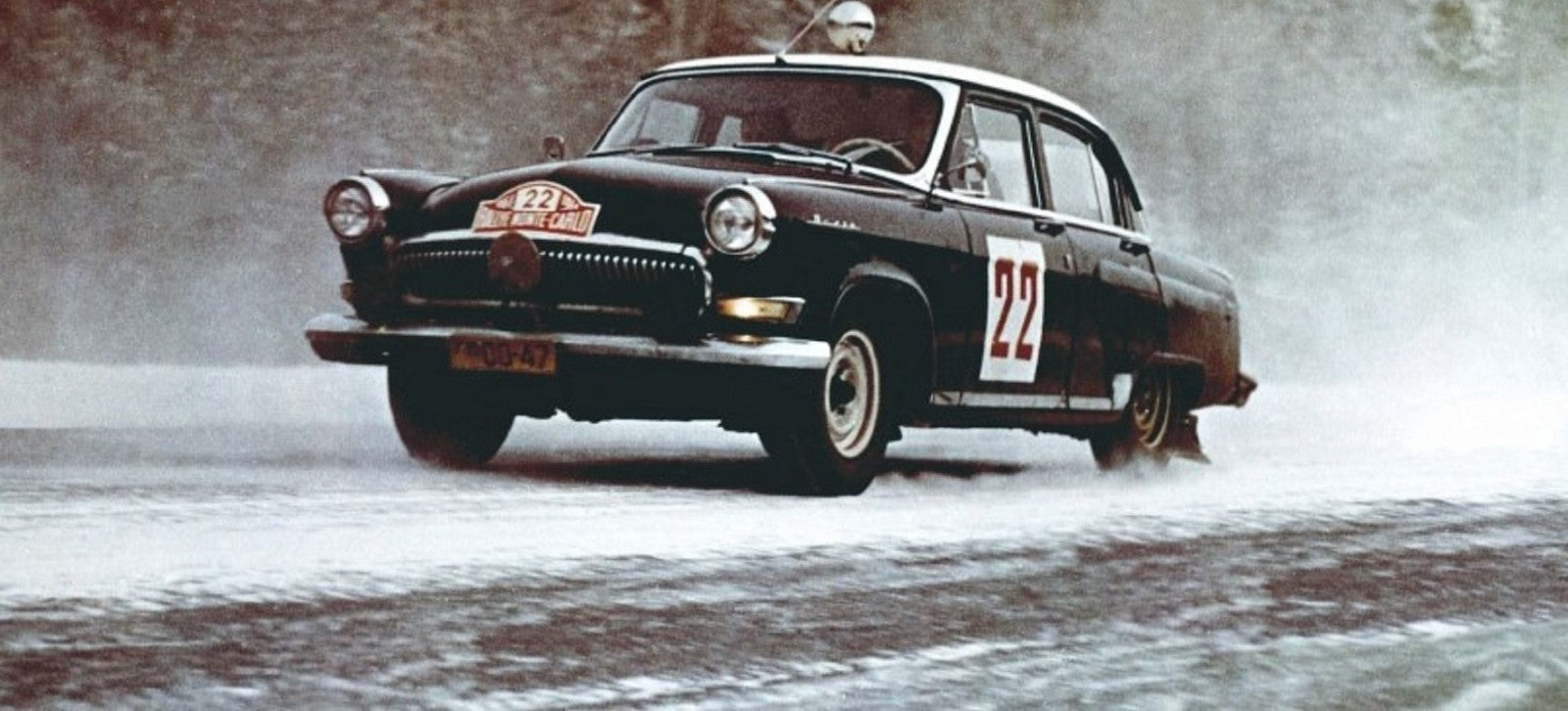 Photo Suchkov, Shchavelev – GAZ-21 Volga – Rallye Monte-Carlo Neige 1964 – 15×20