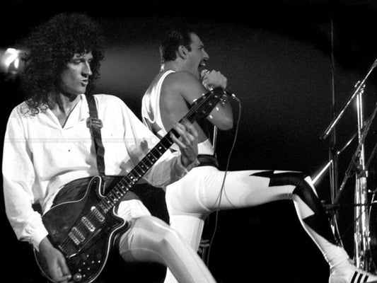 Photo Freddie Mercury & Brian May - Tournée The Works Tour | Rio, 1985 - 15 x 20