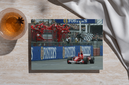 Photo Michael Schumacher – GP Formule 1 - Victoire à Silverstone (2004) – 15x20