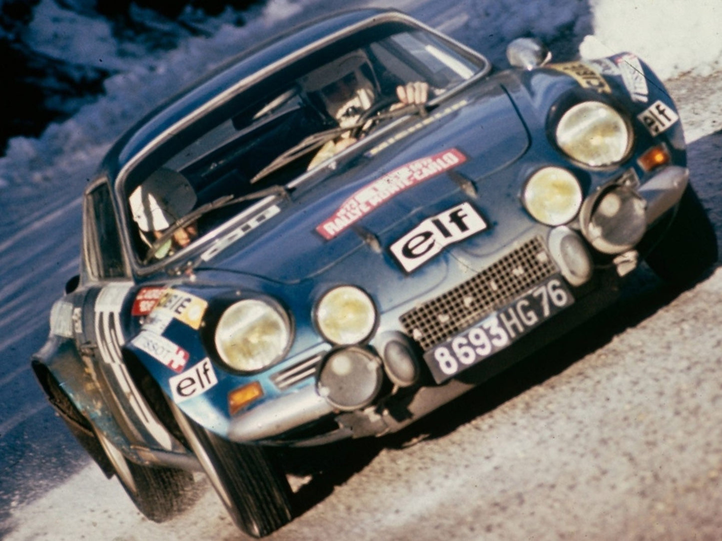 Photo Andruet & Biche – Alpine A110 – Rallye Monte-Carlo (1973) – Neige – 15×20