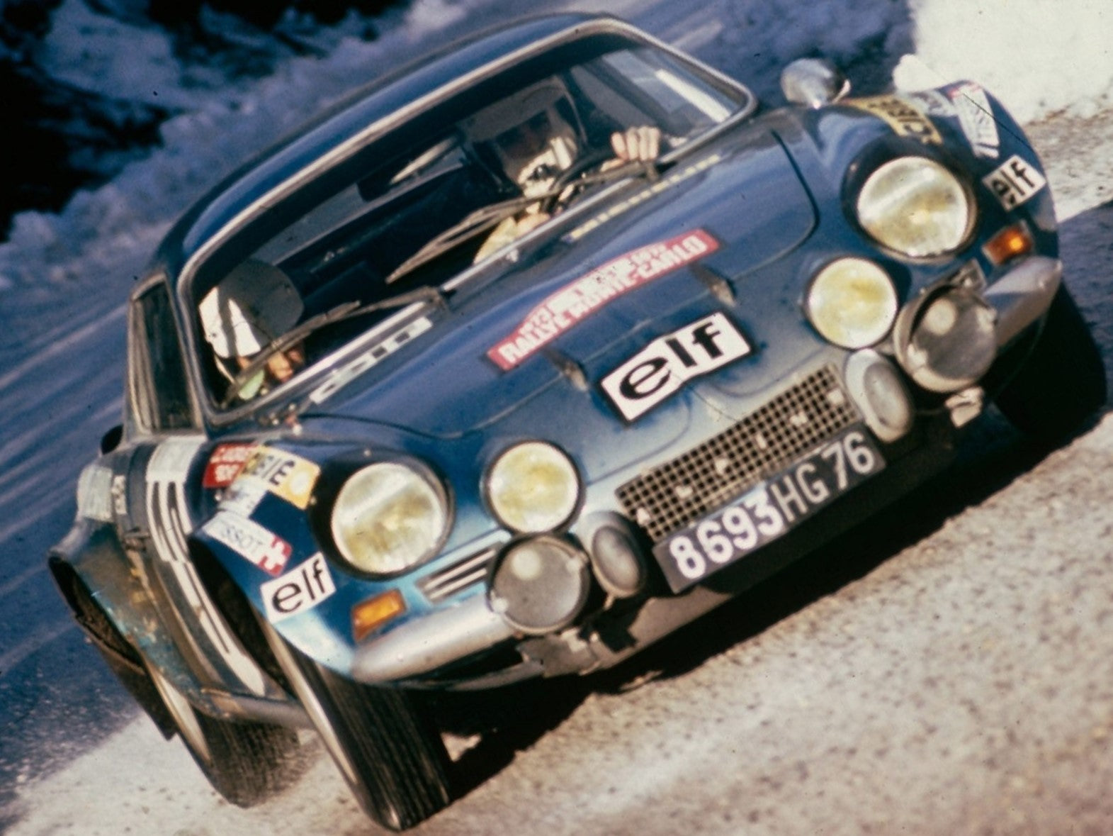 Photo Andruet & Biche – Alpine A110 – Rallye Monte-Carlo (1973) – Neige – 15×20