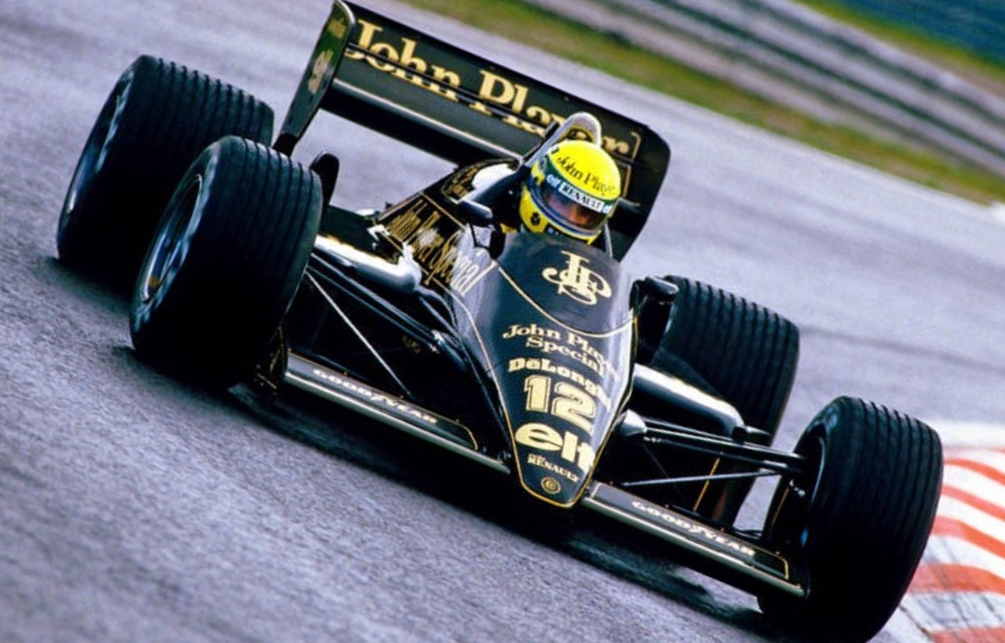 Photo Ayrton Senna – Lotus JPS – Spa-Francorchamps (1986) – Formule 1 – 15×20
