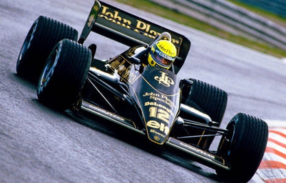 Photo Ayrton Senna – Lotus JPS – Spa-Francorchamps (1986) – Formule 1 – 15×20