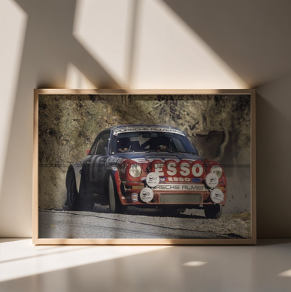 Photo J-L Therier & M. Vial – Porsche 911 SC – Rallye Monte-Carlo (1982) – 15×20