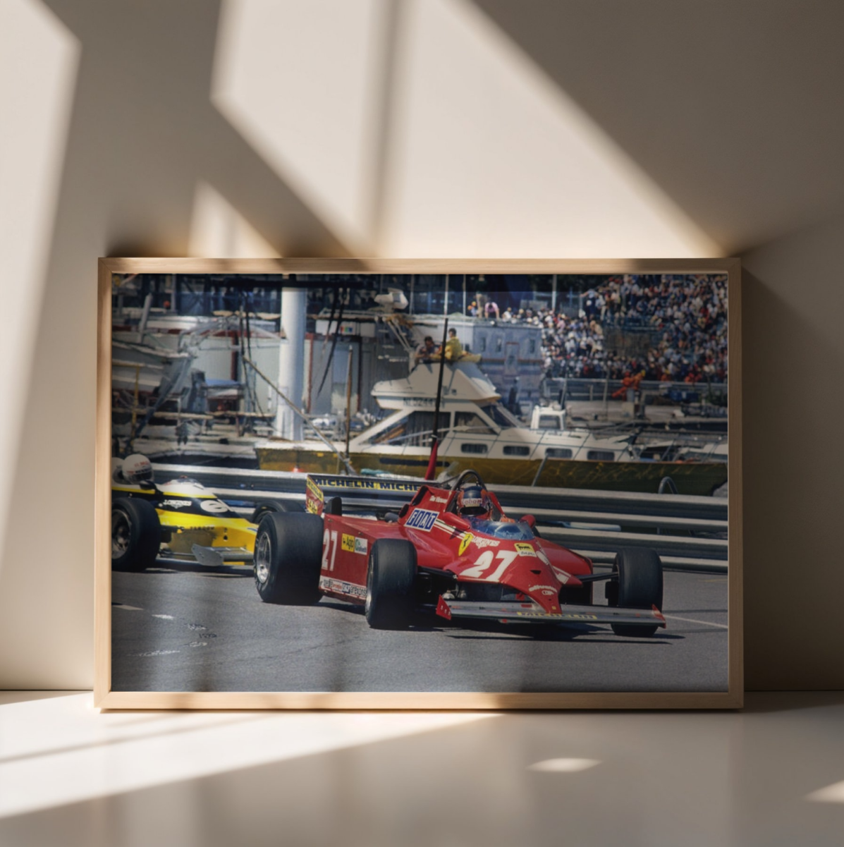 Photo Gilles Villeneuve – Monaco 1981 – Ferrari n°27 Formule 1 – Vintage – 15×20