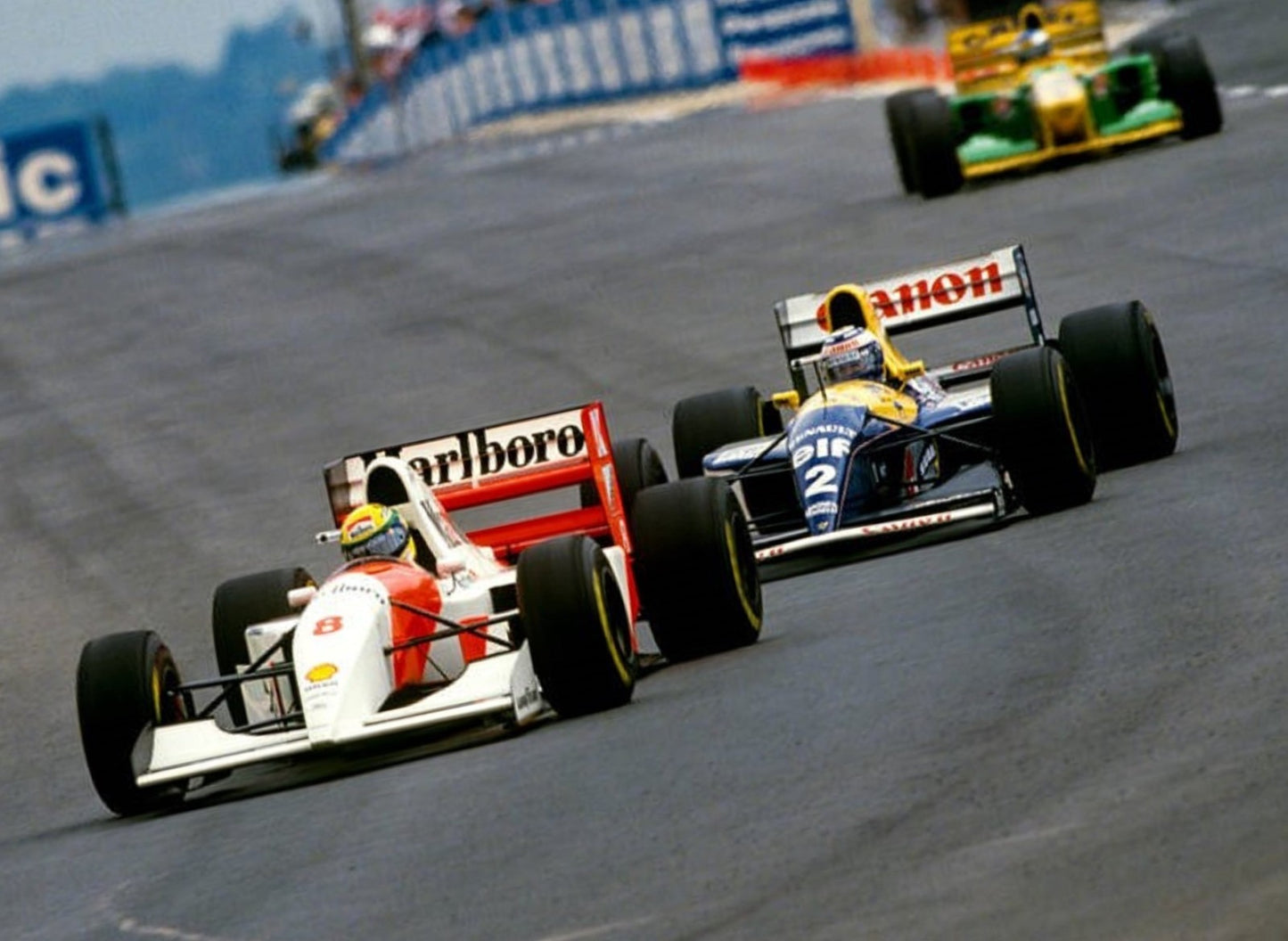 Photo Ayrton Senna & Alain Prost – GP d’Afrique du Sud (1993) – Duel F1 – 15x20