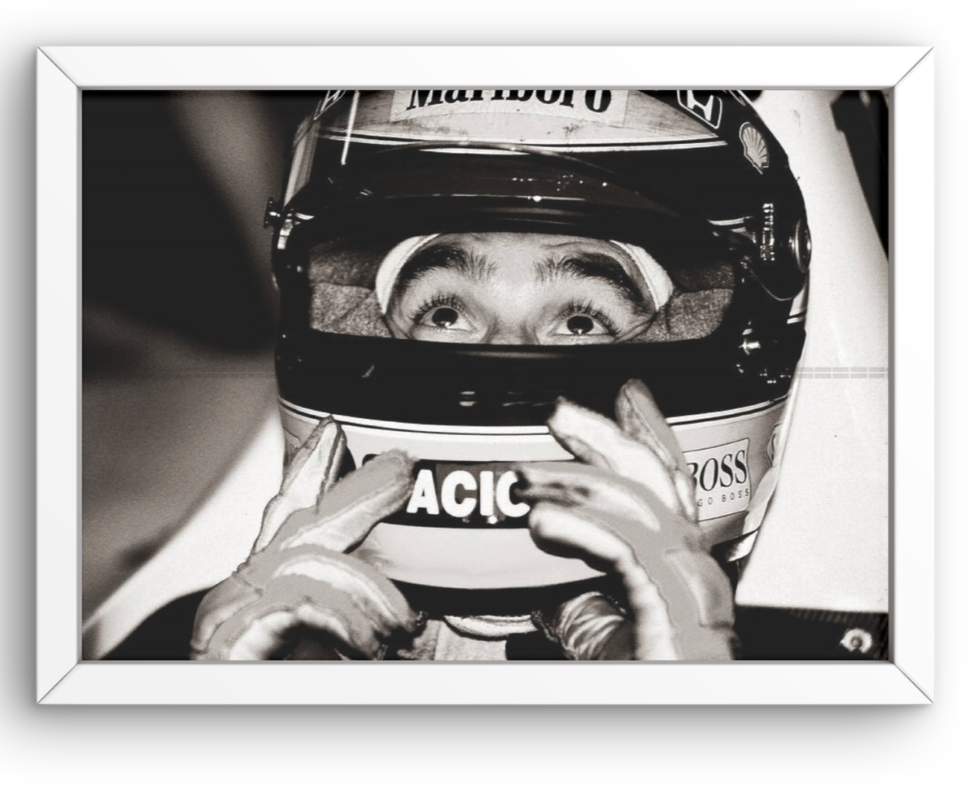 Photo Encadrée Ayrton Senna – The Eyes – Regard sous le casque – 15×20