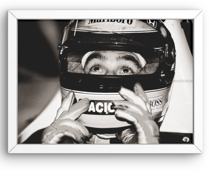 Photo Encadrée Ayrton Senna – The Eyes – Regard sous le casque – 15×20