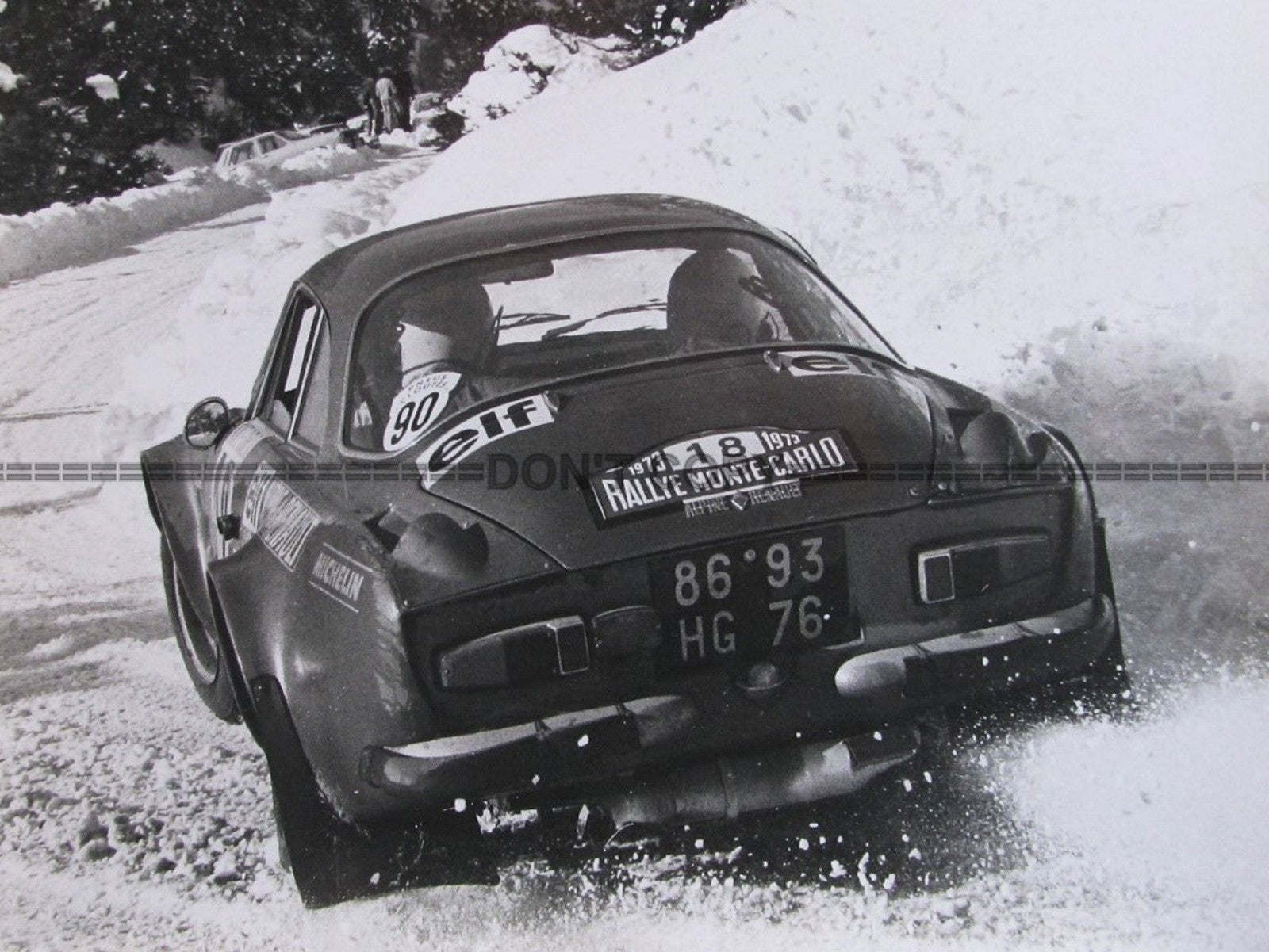 Photo Alpine A110 Jean-Claude Andruet & Biche Rallye Monte Carlo 1973