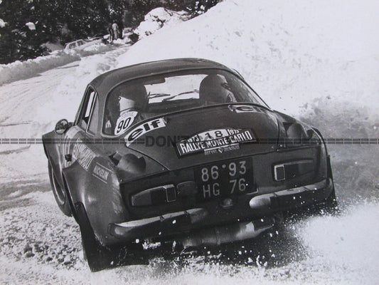 Photo Alpine A110 Jean-Claude Andruet & Biche Rallye Monte Carlo 1973