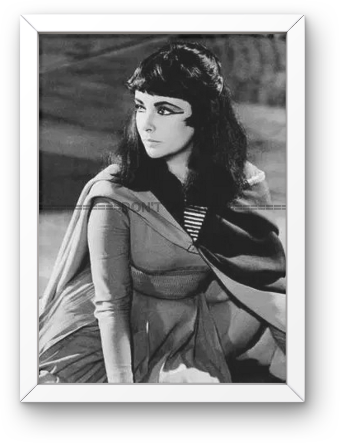 Photo Encadrée Elizabeth Taylor - Cléopâtre (1963) - (Cadre Bois Blanc) - 15×20