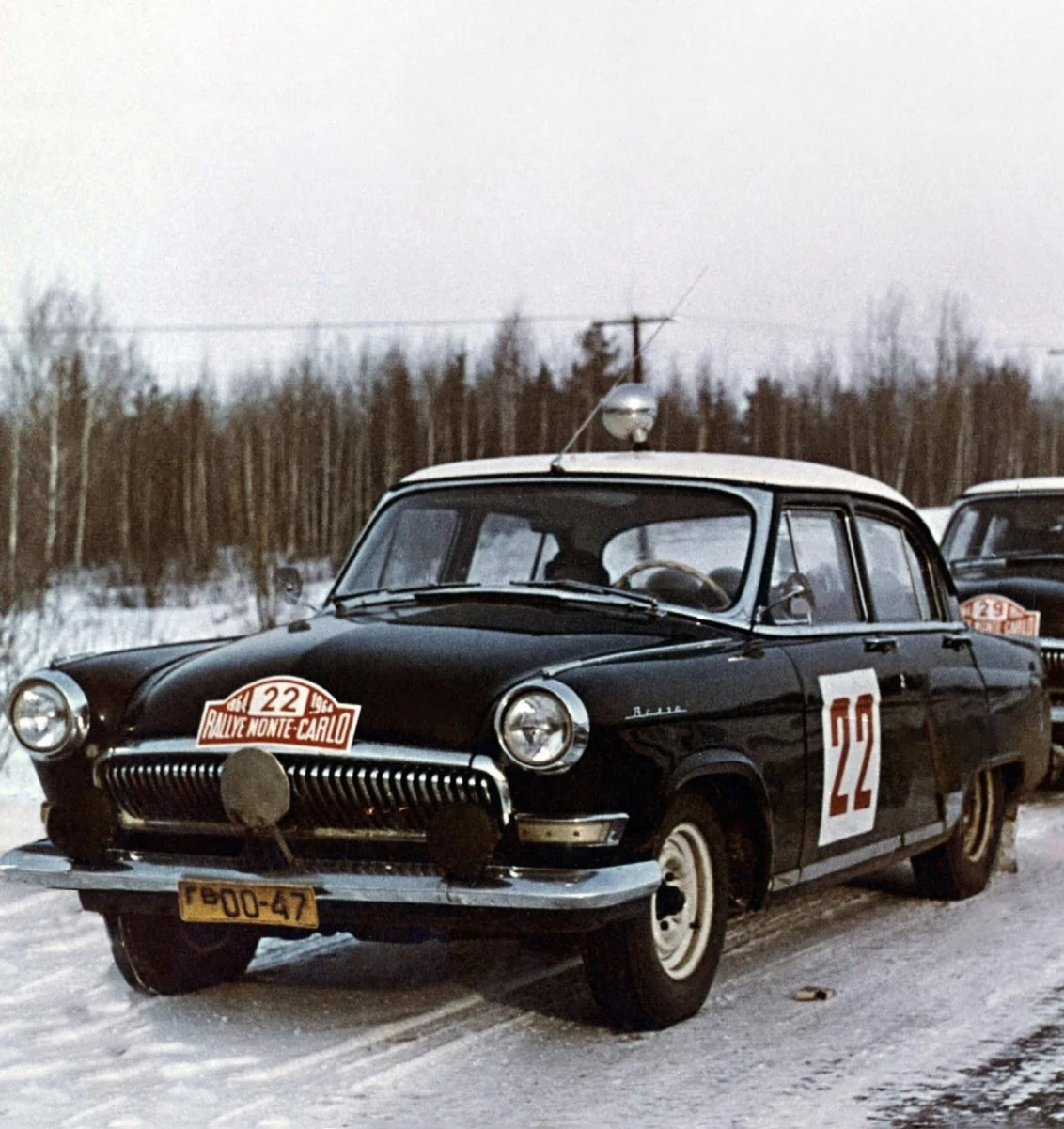 Photo Suchkov, Shchavelev – GAZ-21 Volga – Rallye Monte-Carlo Hiver 1964 – 15x20