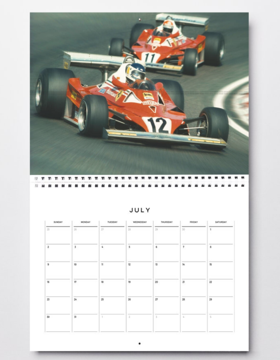Photo Niki Lauda – Scuderia Ferrari 312 T2 – Saison 1977 – Duel en piste – 15×20
