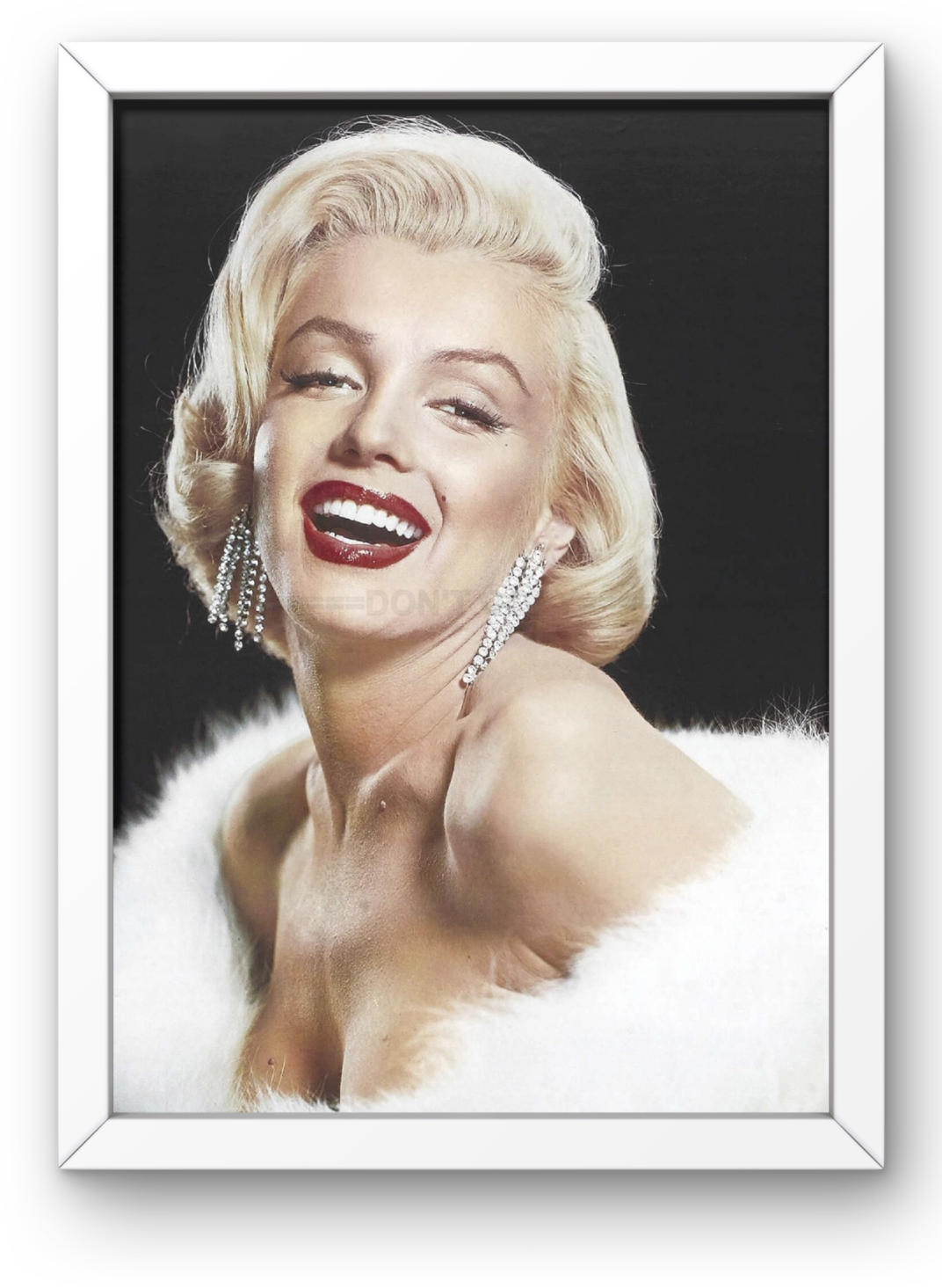Photo Encadrée Marilyn Monroe - Couleur - (Cadre Bois Blanc) - 15x20