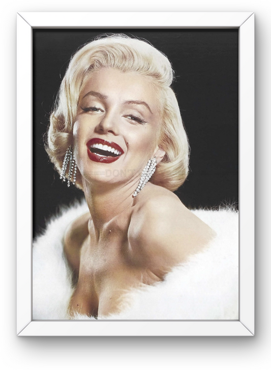 Photo Encadrée Marilyn Monroe - Couleur - (Cadre Bois Blanc) - 15x20