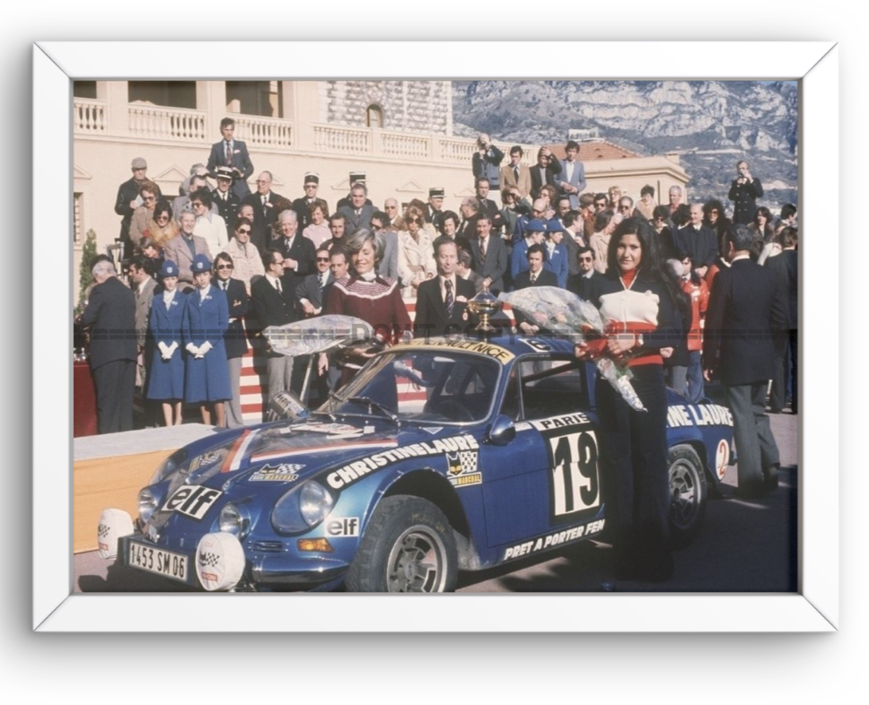 Photo Encadrée Michèle Mouton – Alpine A110 1600 S – Rallye Monte-Carlo – 15x20