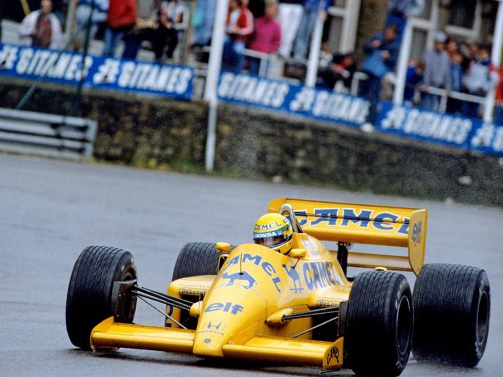 Photo Ayrton Senna - Lotus-Honda – GP de Belgique 1987 Spa-Francorchamps – 15×20