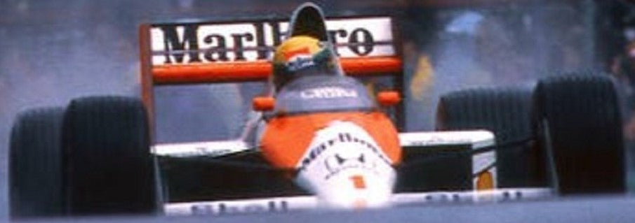 Photo Ayrton Senna – Essais GP d’Australie 1991 (Adelaide) Sous la pluie – 15×20