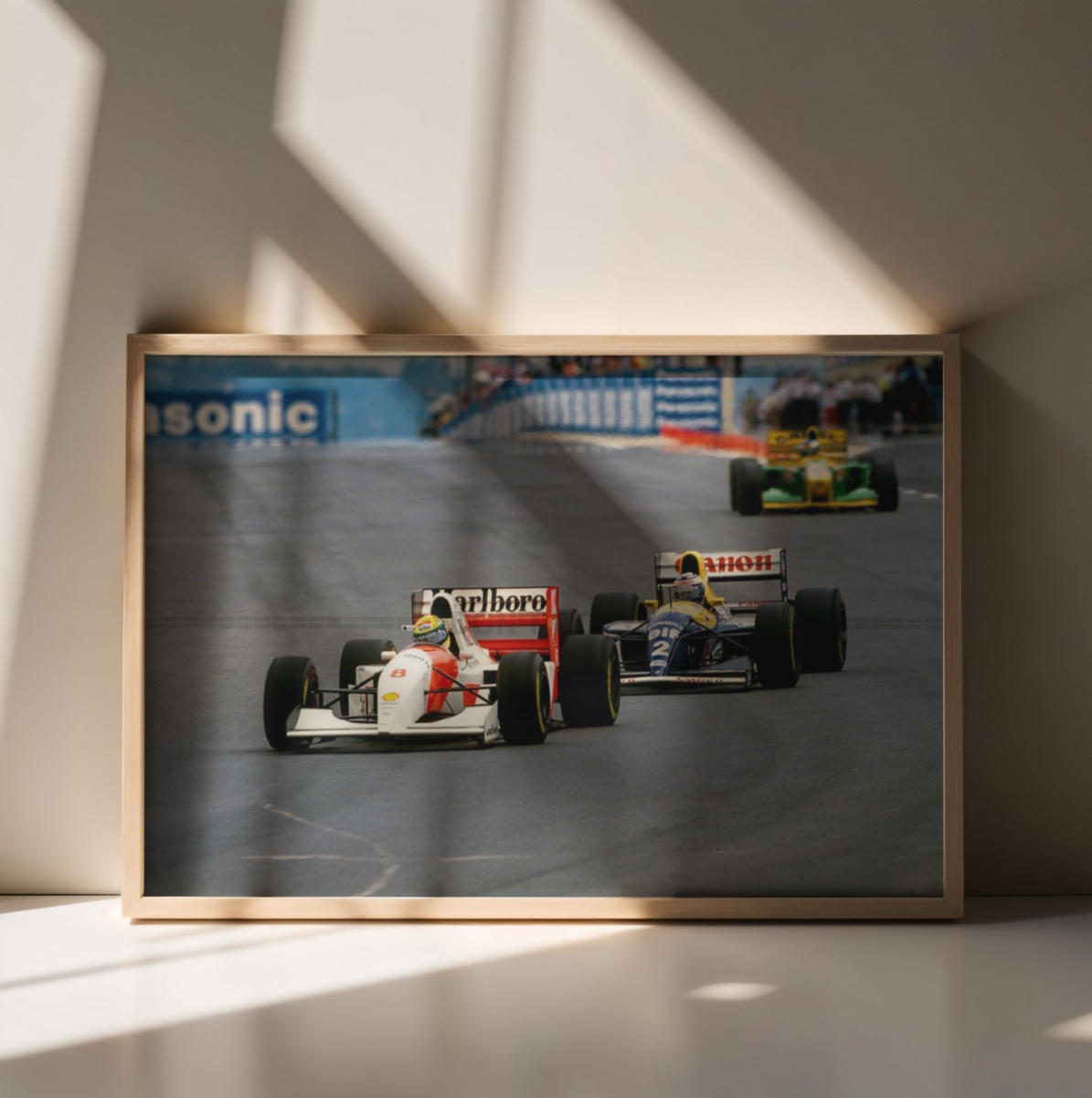 Photo Ayrton Senna & Alain Prost – GP d’Afrique du Sud (1993) – Duel F1 – 15x20