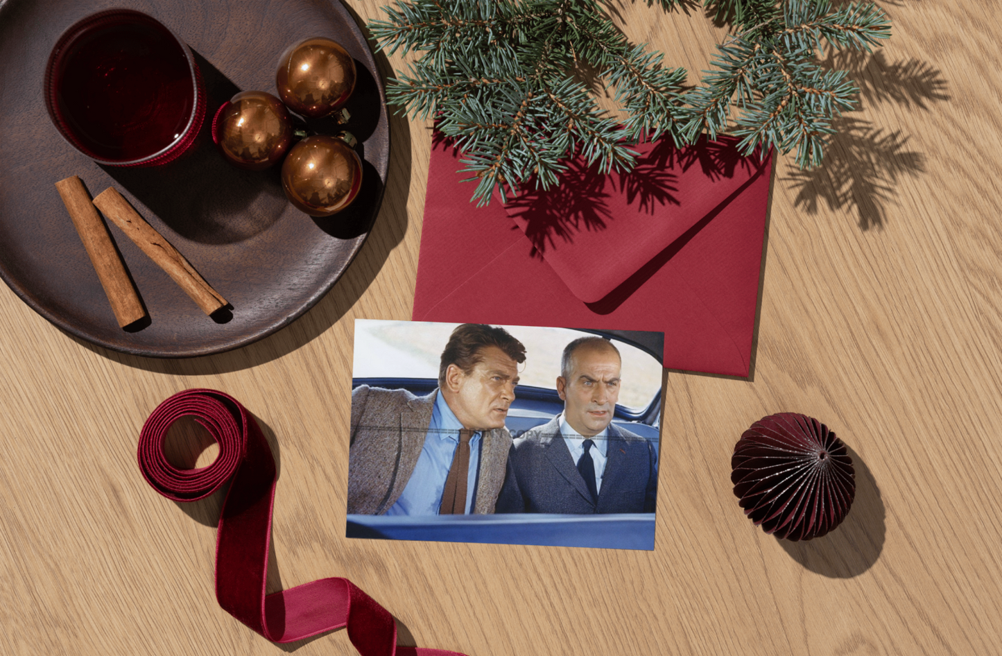 Photo Jean Marais & Louis de Funès – Fantômas 1964 – Scène Culte Cinéma - 15x20