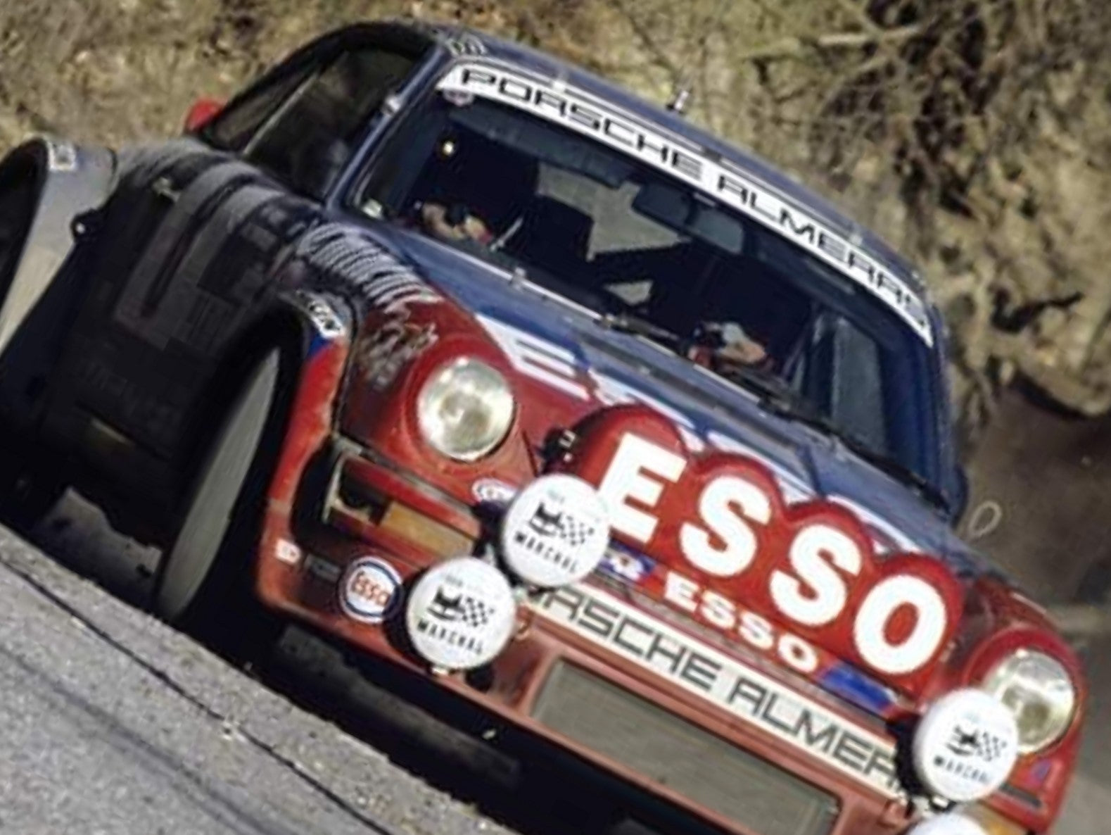Photo J-L Therier & M. Vial – Porsche 911 SC – Rallye Monte-Carlo (1982) – 15×20