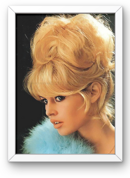 Photo Encadrée Brigitte Bardot - Couleur - (Cadre Bois Blanc) - 15x20