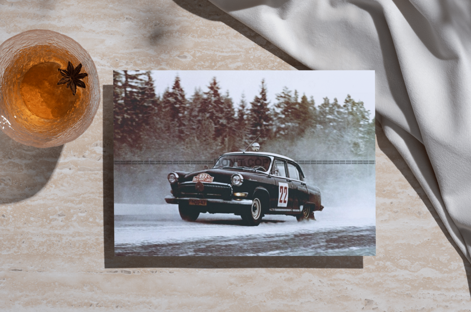 Photo Suchkov, Shchavelev – GAZ-21 Volga – Rallye Monte-Carlo Neige 1964 – 15×20