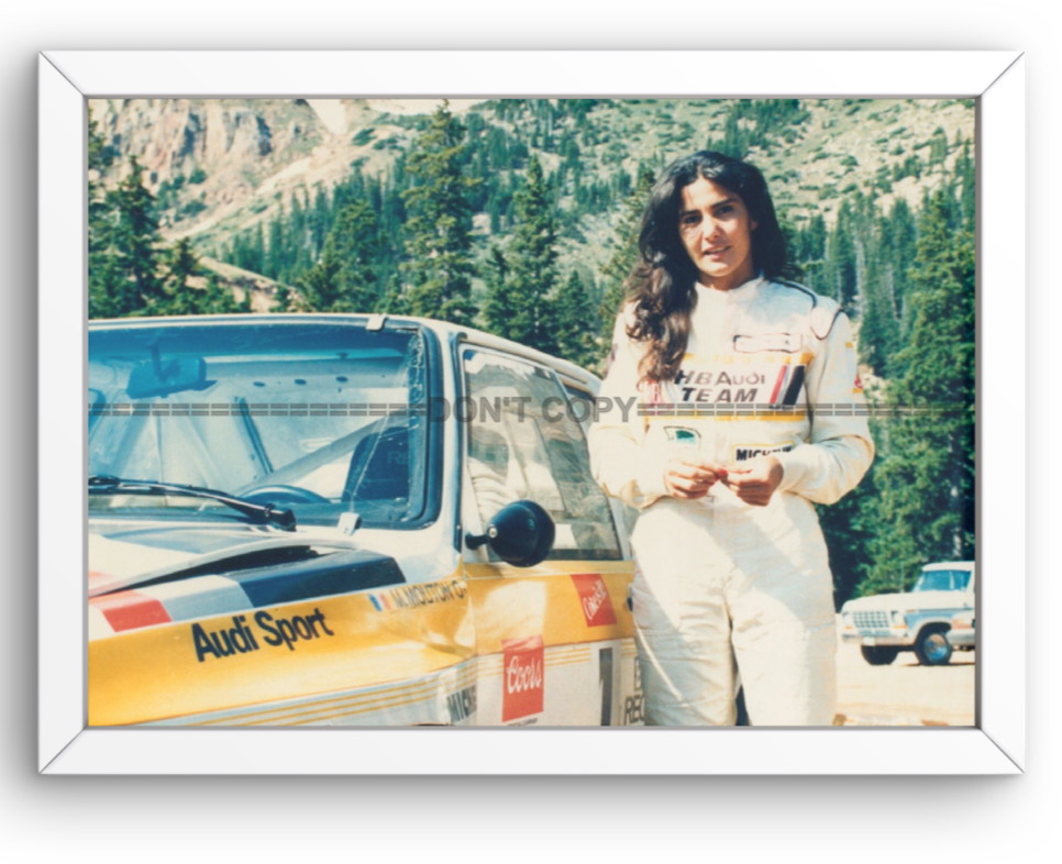 Photo Encadrée Michèle Mouton – Audi Sport Quattro S1 – Pikes Peak 1985 – 15×20