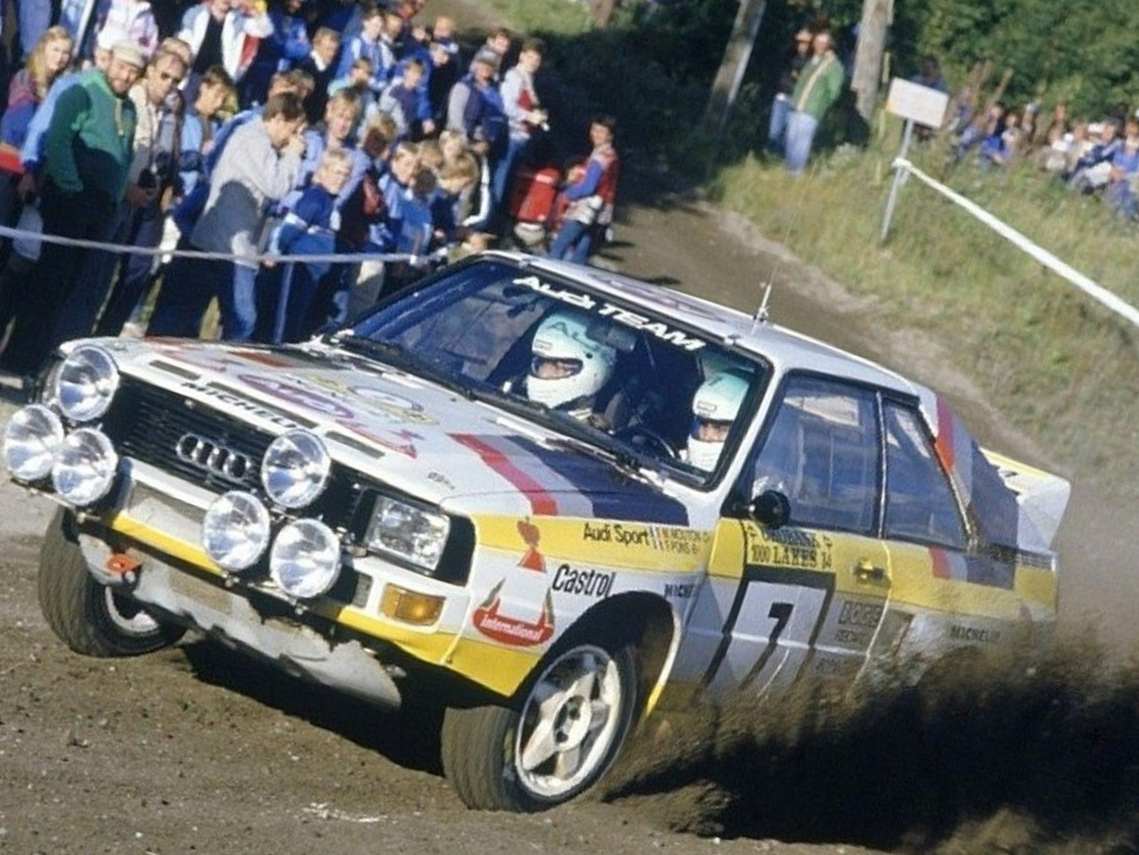 Photo Michèle Mouton – Audi Quattro – 1000 Lakes Rally WRC Groupe B 1984 – 15x20
