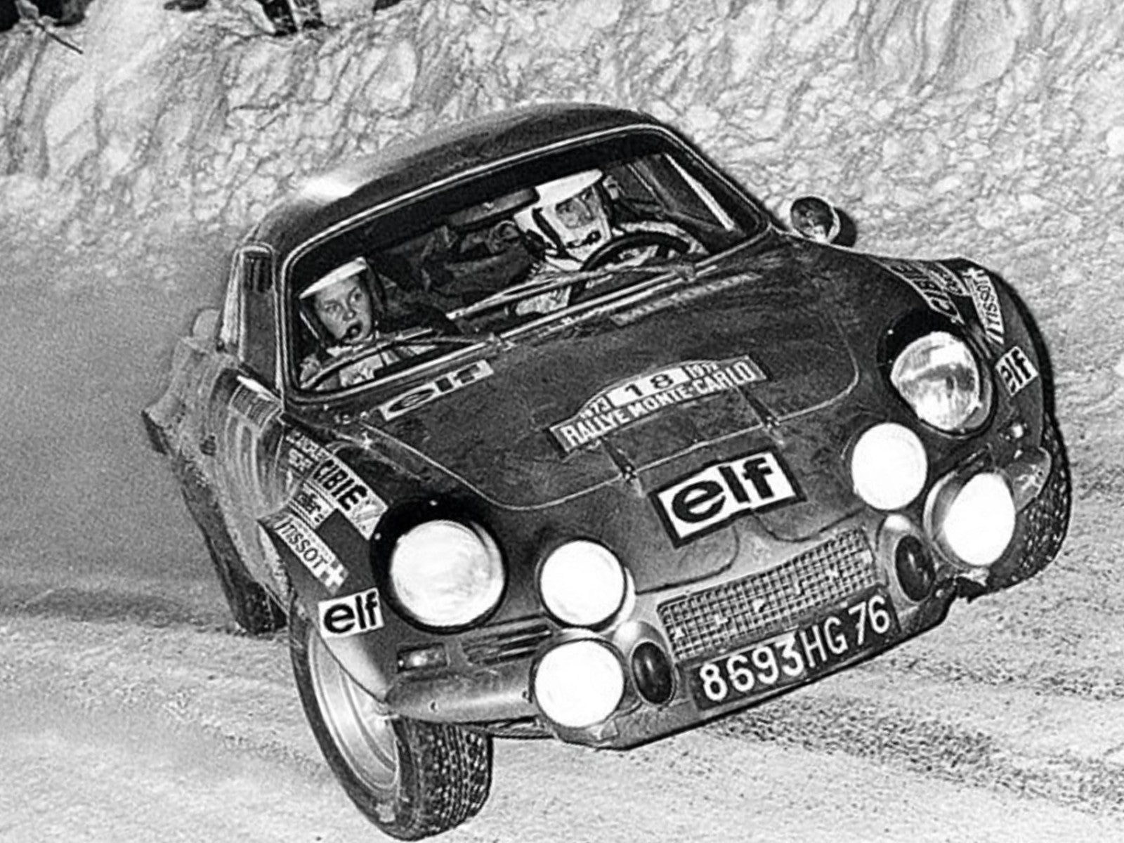 Photo Andruet & Biche – Alpine A110 – Rallye Monte-Carlo (1973) – Course – 15x20