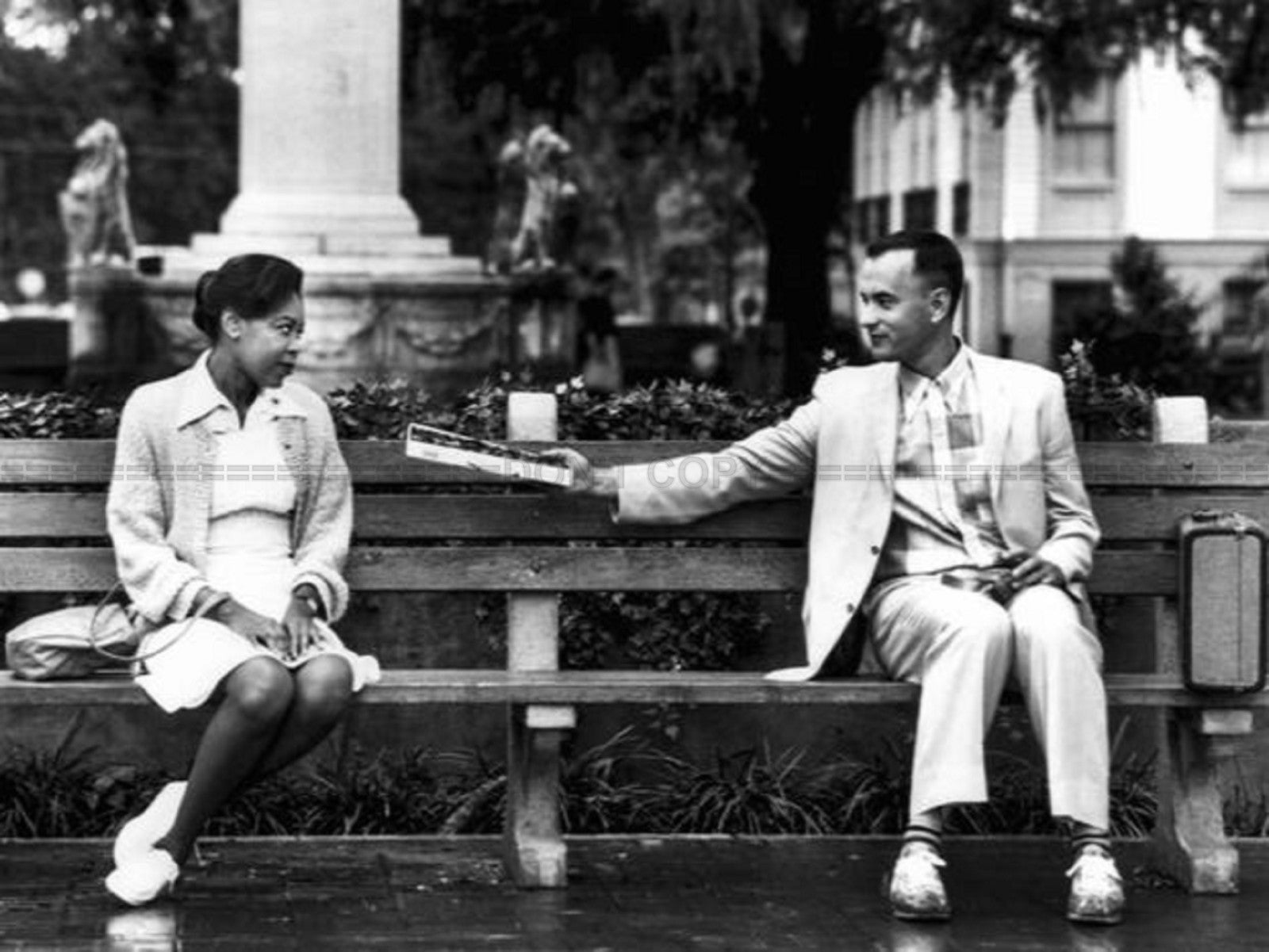 Photo Tom Hanks & Rebecca Williams - Forrest Gump (1994) - Noir et blanc - 15×20