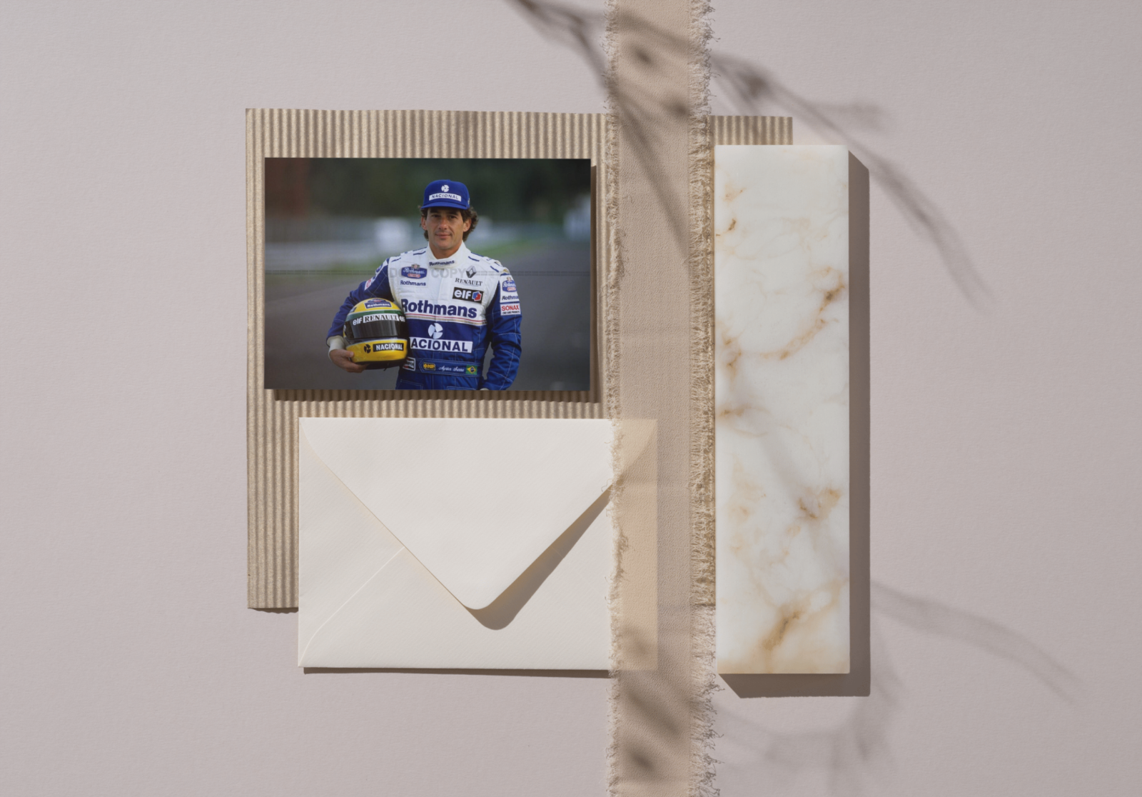 Photo Ayrton Senna – Portrait F1 Williams Renault 1994 – Casque Nacional – 15×20