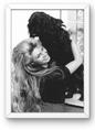 Photo Encadrée Brigitte Bardot - Noir et blanc - (Cadre Bois Blanc) - 15×20