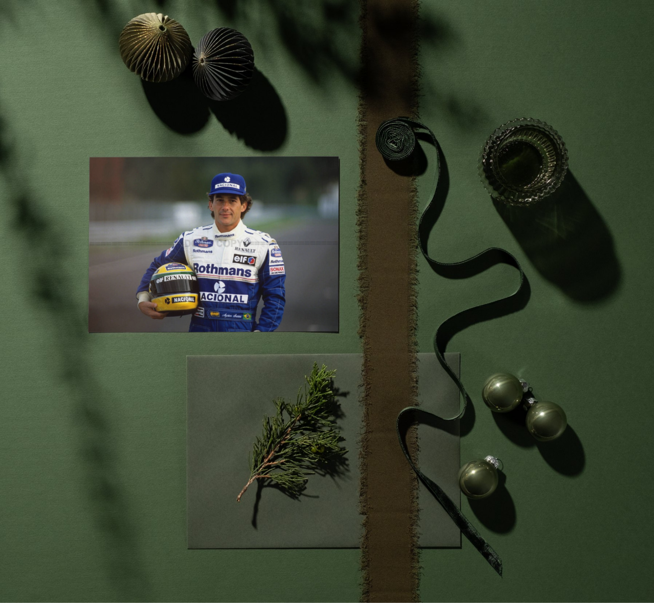 Photo Ayrton Senna – Portrait F1 Williams Renault 1994 – Casque Nacional – 15×20