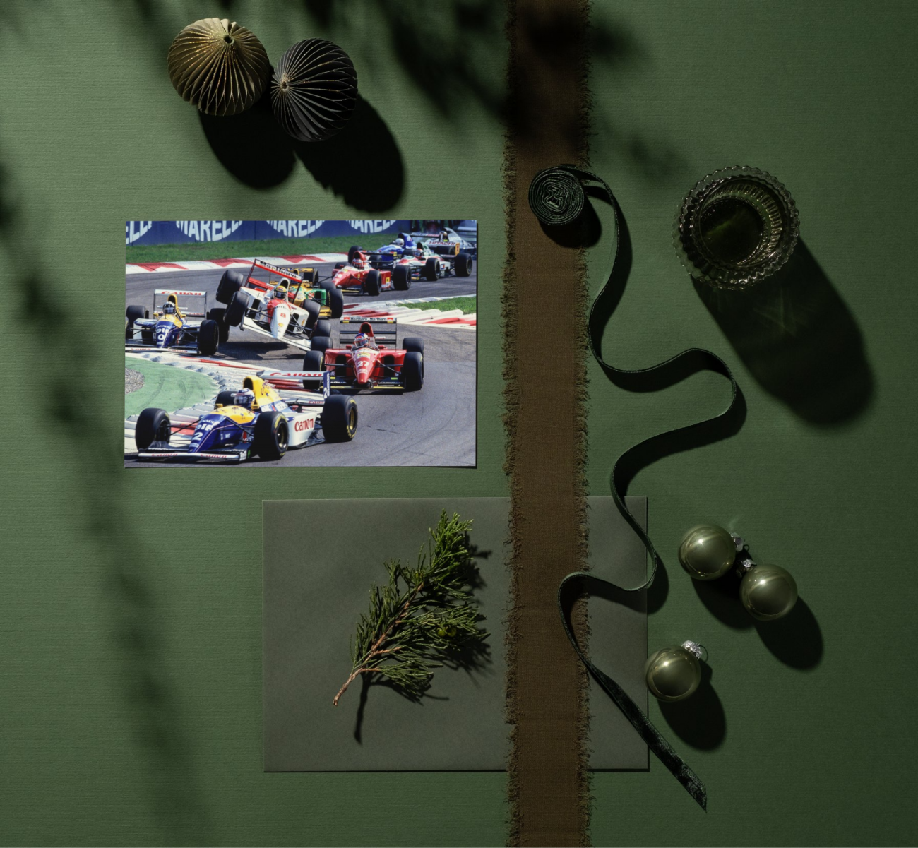 Photo Ayrton Senna – Duel avec Damon Hill – GP de Monza 1993 – Formule 1 – 15×20