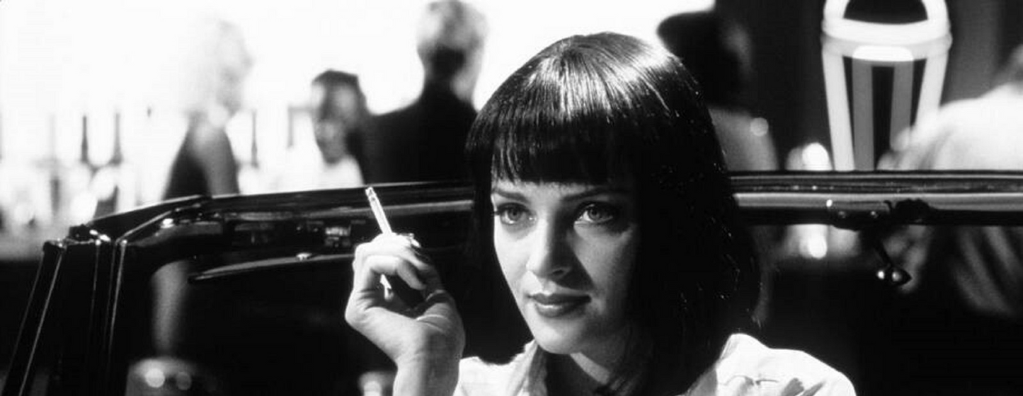 Photo Uma Thurman – Pulp Fiction (1994) – Café, Cigarette – Noir & Blanc - 15x20