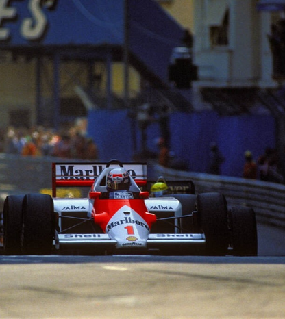 Photo Alain Prost devant Ayrton Senna – GP de Monaco F1 – Duel mythique – 15×20