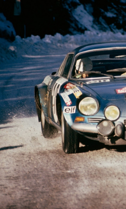 Photo Andruet & Biche – Alpine A110 – Rallye Monte-Carlo (1973) – Neige – 15×20
