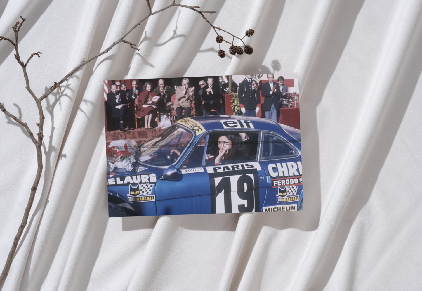 Photo Michèle Mouton – Alpine A110 1600 S – Rallye Monte-Carlo (1976) – 15x20