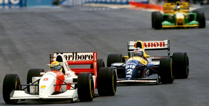 Photo Ayrton Senna & Alain Prost – GP d’Afrique du Sud (1993) – Duel F1 – 15x20