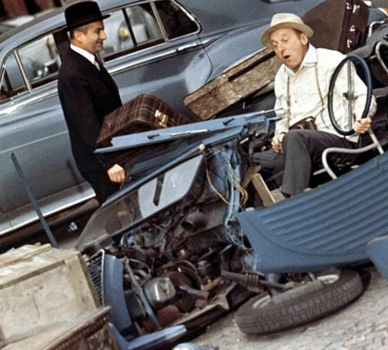 Photo Louis de Funès & Bourvil – Le Corniaud (1965) – Scène Culte Cinéma – 15×20