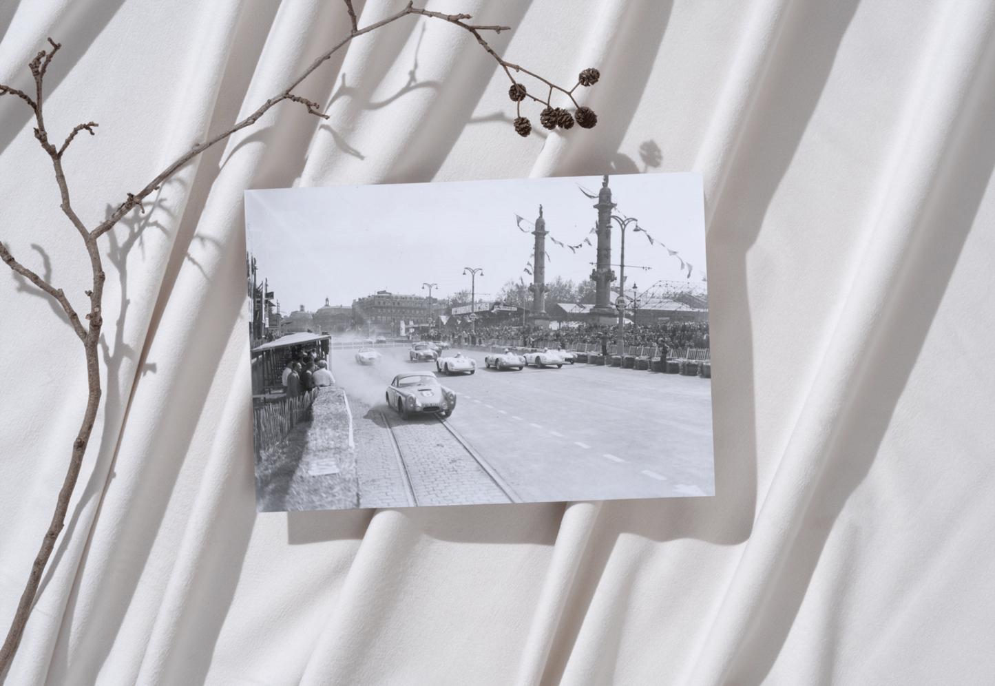 Photo Grand Prix Automobile de Bordeaux 1955 – Course Urbaine – Vintage – 15×20