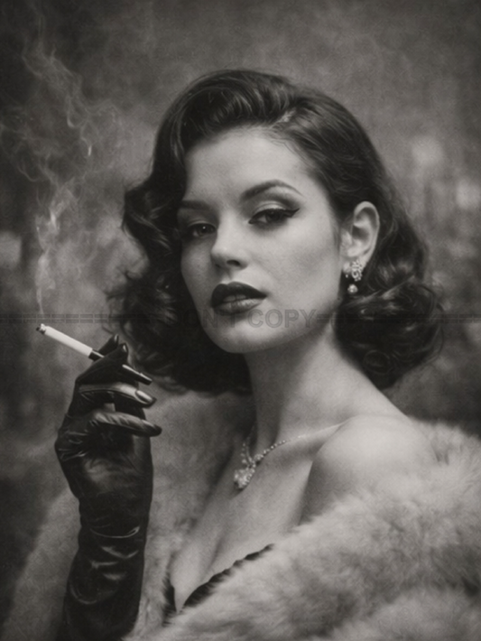 Tirage photo artistique – Portrait féminin glamour noir et blanc – Déco – 15x20