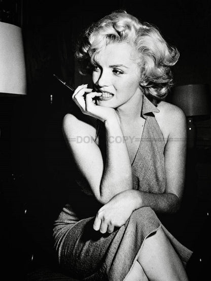 Photo Encadrée Marilyn Monroe - Noir et blanc - (Cadre Bois Blanc) - 15x20